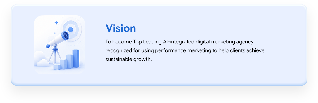 Vision: To become a top leading AI-integrated digital marketing agency.